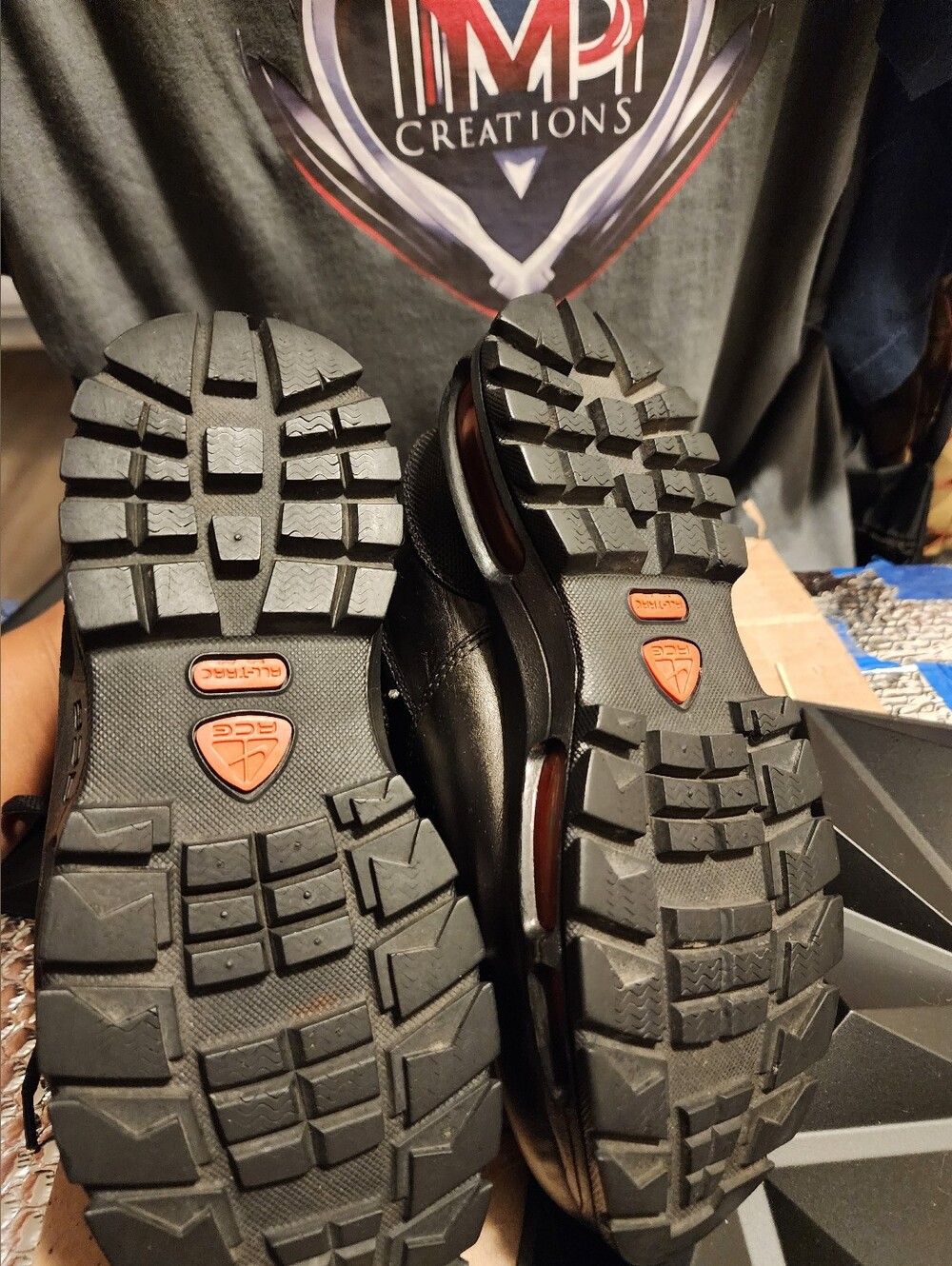 Kids Black Lace-Up Work Boots with Slip-Resistant Soles